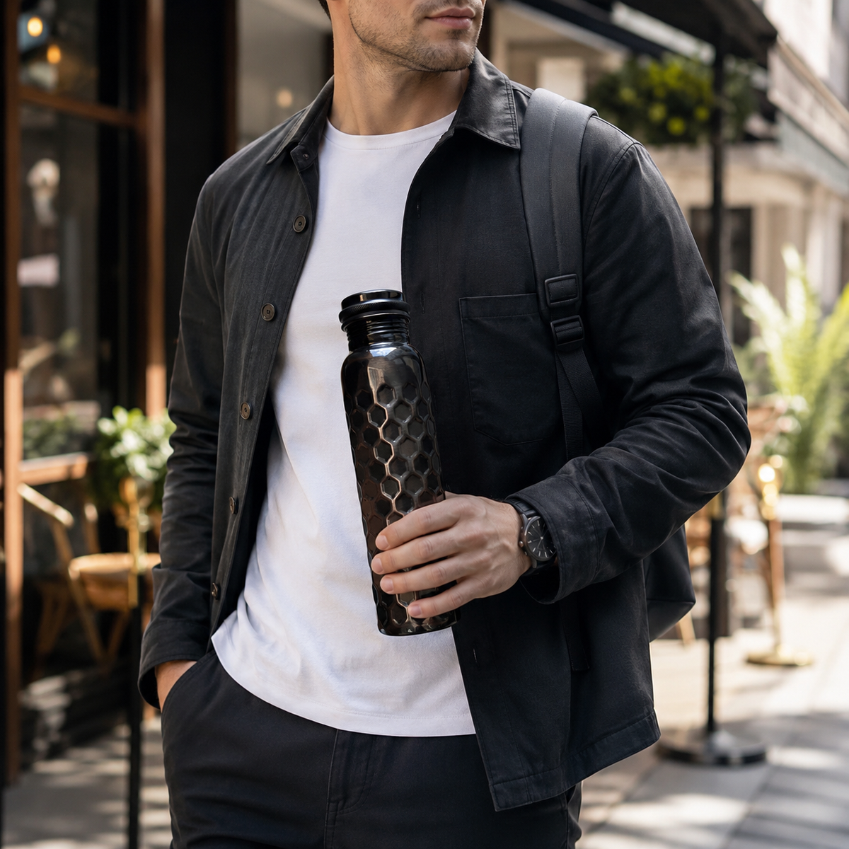 Honeycomb Textured Copper Bottle