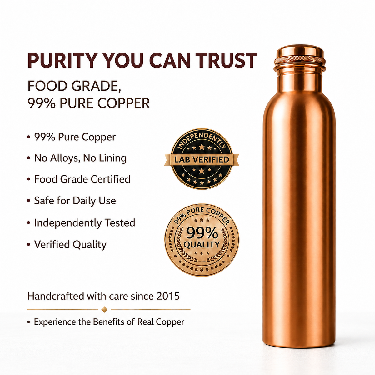 Smooth Finish Copper Bottle